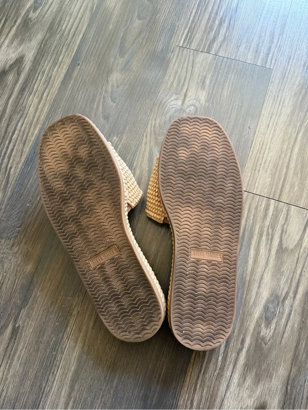 Steve Madden Beige Woven Slide Sandals - Women